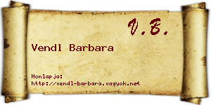 Vendl Barbara névjegykártya